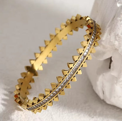 Geometric Charm Bangle