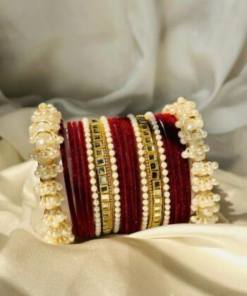 Elegant & Pearl Bangle Set