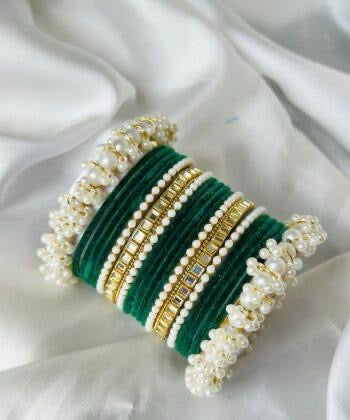 Elegant & Pearl Bangle Set